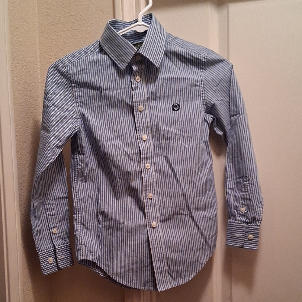 Lauren Ralph Lauren Blue Pinstripe Button Down Shirt